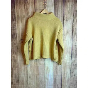 Philosophy Republic Clothing Mock Neck Chenille Yellow Sweater Women's Size L